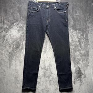 & DENIM Jeans Mens 36x32 Blue Slim Tapered Dark Wash Stretch Casual Pants